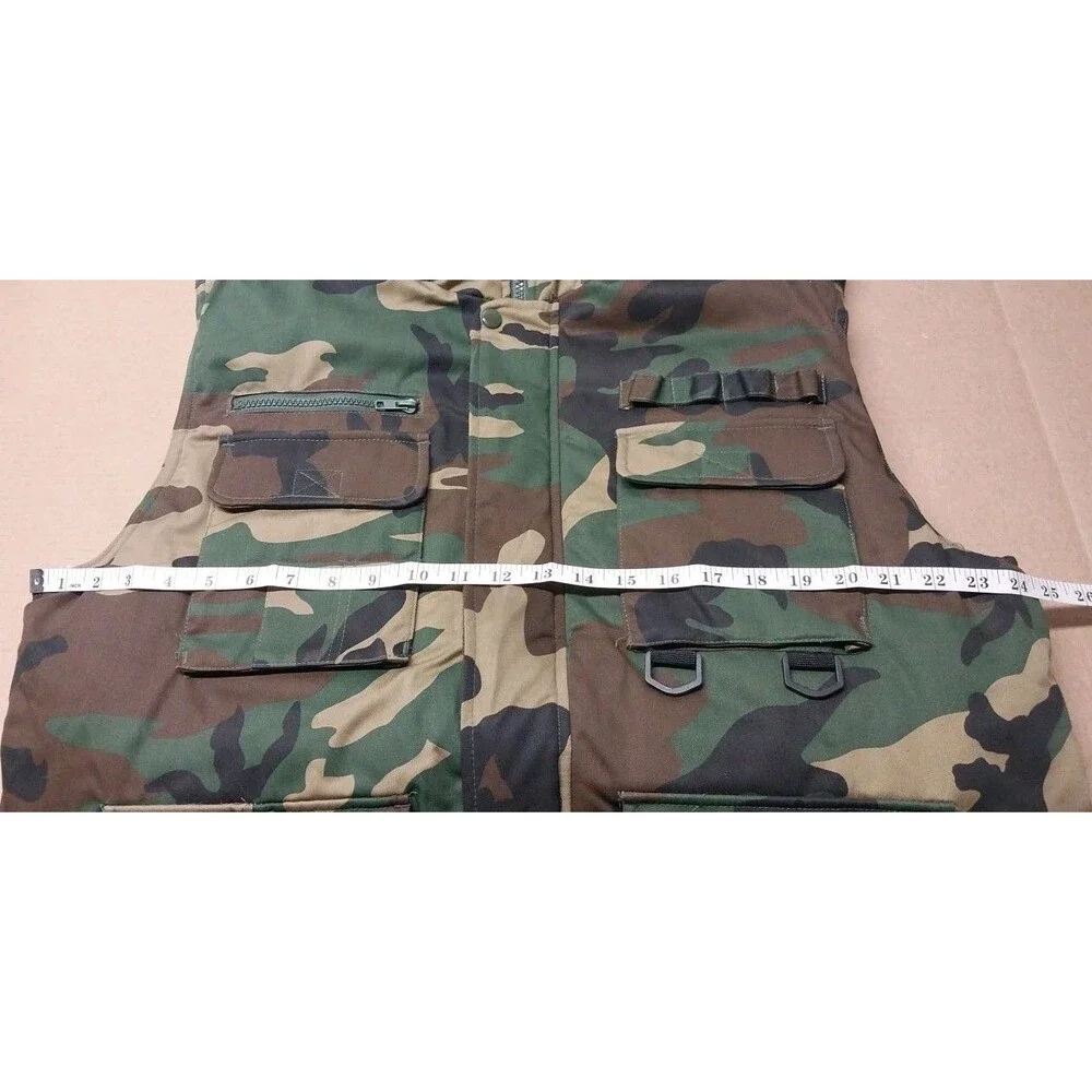 Renegade Mens Large Camo Puffer Vest Fleece Lined Utility Hunting